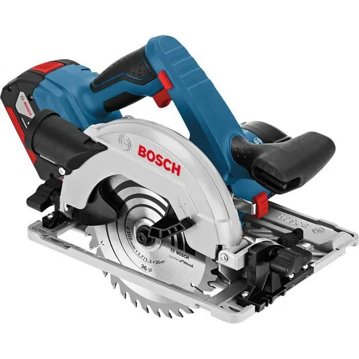 Bosch Professional Sierra Circular Inalámbrica GKS 18V-57 G (2 Baterías x 4.0Ah, Cargador GAL 18V-40 y L-Case)