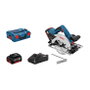 Bosch Professional GKS 18V-57 G Sierra circular inalámbrica con 2 baterías de 4.0Ah, cargador GAL 18V-40 y L-Case