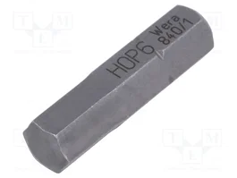 WERA Punta de destornillador Hex 6 mm 1/4 pulg 25 mm