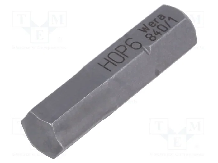 WERA Punta de destornillador Hex 6 mm 1/4 pulg 25 mm WERA Punta de destornillador Hex 6 mm 1/4 pulg 25 mm