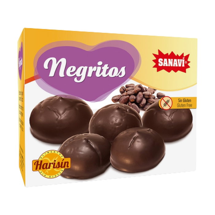 Sanavi Negritos sin Gluten 150g - Bizcochos Cubiertos de Cacao Sanavi Negritos sin Gluten 150g - Bizcochos Cubiertos de Cacao