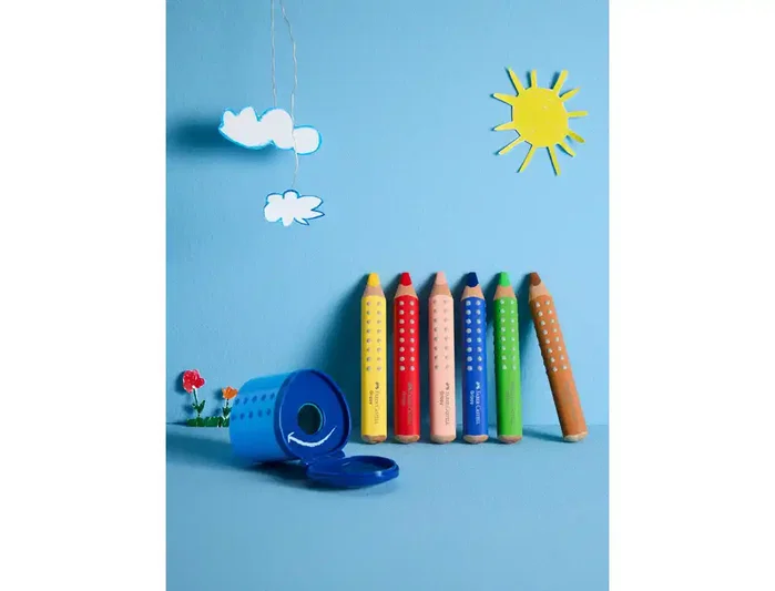 Faber Castell Grippy XXL Lápices de colores, Colores surtidos, 6 unidades Faber Castell Grippy XXL Lápices de colores, Colores surtidos, 6 unidades