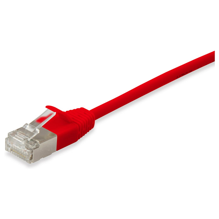 EQUIP 606148 Patch Cable Cat6A F/FTP RJ-45 Macho 7.5m Rojo Plano LSZH para 10GBase-T y PoE+