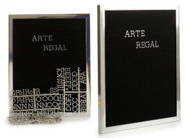 Arte Regal Panel Negro con Marco y Letras Plata 144
