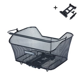 Basil Cesta Trasera para Bicicleta BASE M 33x25,5x17cm Acero con Adaptador MIK