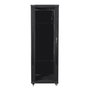 Lanberg Rack 19'' 37U FF01-6637-12B - Bastidor Independiente 600x600 mm, 800 kg, Con Ruedas, Bloqueo, Puerta de Cristal, IP20