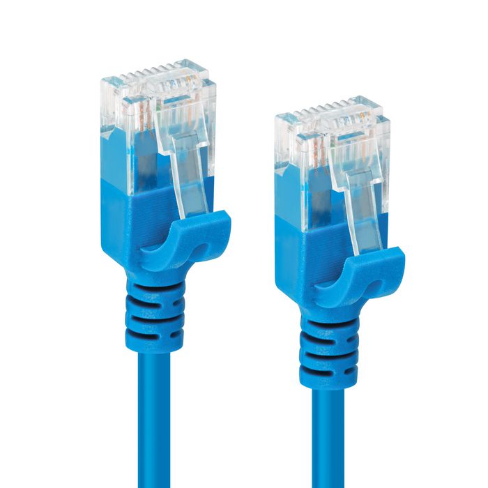 MicroConnect Cable de Red CAT6a U/UTP Slim 0,25m, Azul
