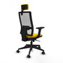 PIQUERAS Y CRESPO Silla de oficina Horna con mecanismo Sincro, Tela Amarilla y Malla Blanca