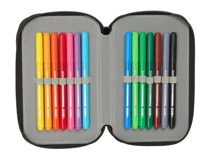 Safta Estuche Escolar Minecraft Triple Cremallera 37 Piezas