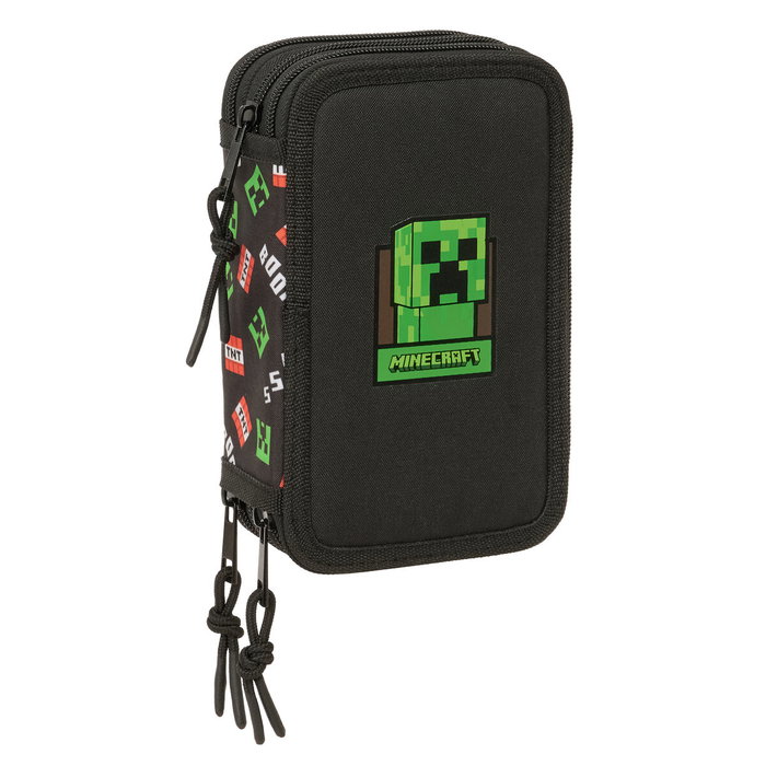 Safta Estuche Escolar Minecraft Triple Cremallera 37 Piezas