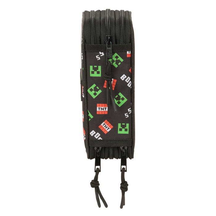 Safta Estuche Escolar Minecraft Triple Cremallera 37 Piezas