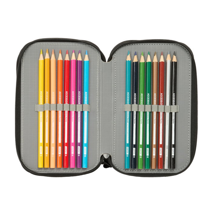 Safta Estuche Escolar Minecraft Triple Cremallera 37 Piezas