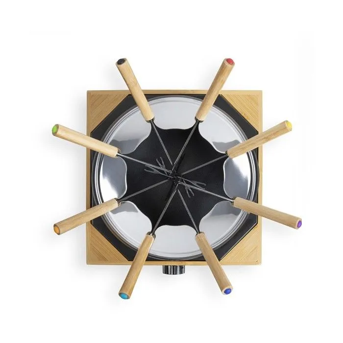 Livoo DOC287 Set de fondue eléctrica 800W 2L para 8 personas con termostato regulable y olla antiadherente sin PFAS