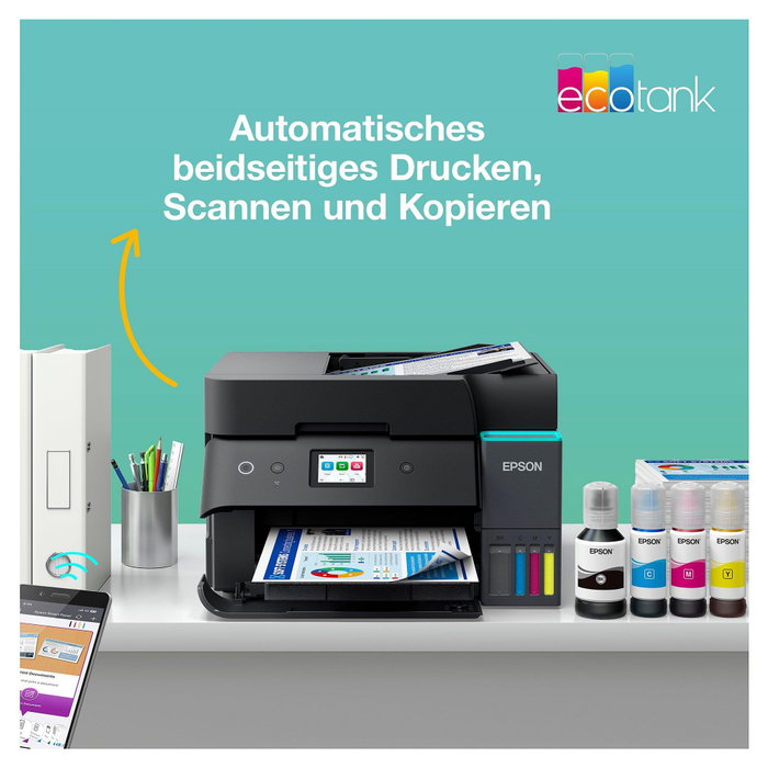 Epson Multifunción EcoTank ET-4950 Impresora Escáner Copia Fax USB LAN WLAN Dúplex C11CL40402 Negro