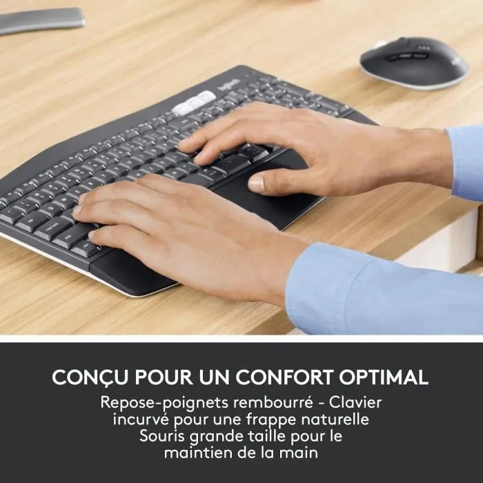 Logitech MK850 Juego de Teclado y Mouse Inalámbricos de Rendimiento y Comodidad Óptima
