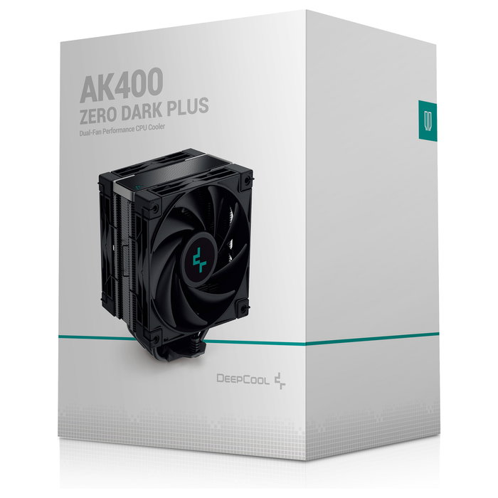 DeepCool AK400 ZERO DARK PLUS - Refrigerador CPU de aire negro, 155mm de altura, ventilador de 120mm, 4 Heat Pipes, soporte para LGA1700 y AM5, modelo AK400 ZERO DARK PLUS