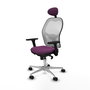 PIQUERAS Y CRESPO Silla de oficina Jorquera con mecanismo Sincro, Morado y Blanco