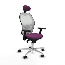 PIQUERAS Y CRESPO Silla de oficina Jorquera con mecanismo Sincro, Morado y Blanco