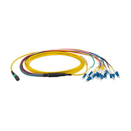 EFB Elektronik MTP/APC(F)-LC Trunkkabel OS2 de 12 fibras, 1m, amarillo