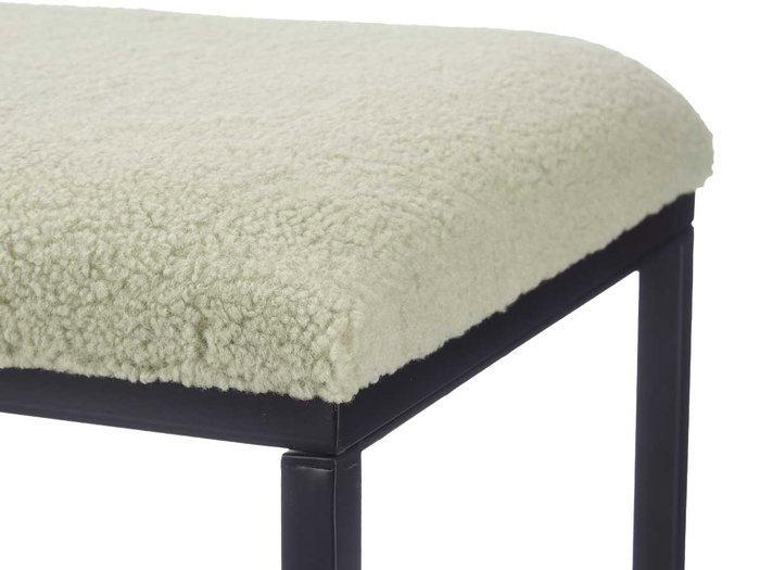 Giftdecor Banco Borreguito Verde Metal y Tela 81 x 42 x 38 cm