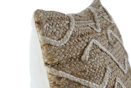 DKD Home Decor Yute23 Cojín Natural Poliéster Bordado 2 Unidades 50 x 15 x 50 cm