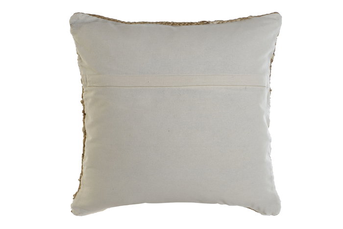 DKD Home Decor Yute23 Cojín Natural Poliéster Bordado 2 Unidades 50 x 15 x 50 cm