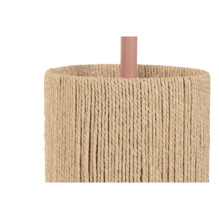 DKD Home Decor Mesita Auxiliar de Hierro y Fibra Natural