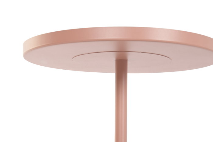 DKD Home Decor Mesita Auxiliar Rosa Palo Marron 40 x 50 x 40 cm Hierro Fibra Desmontable