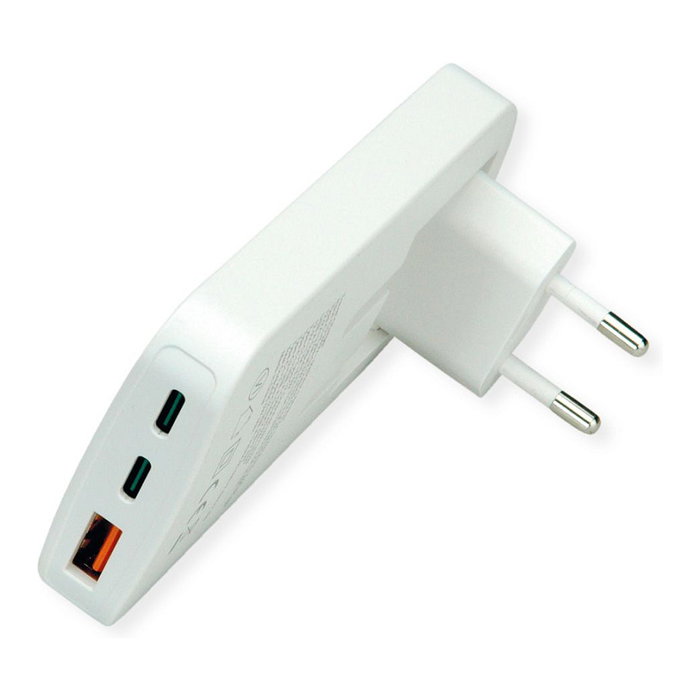 ROLINE Cargador USB delgado de 65W con enchufe Euro plegable