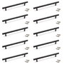 Emuca Lote de 10 tiradores para mueble Orlando, L252mm, intereje 192mm, Acero, Pintado negro
