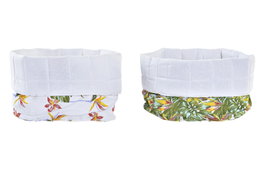 DKD Home Decor Cesta Algodón Tropic Garden 2 Surtido