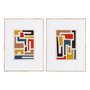 Cuadro Abstracto 2/M Madera Impreso 60 X 3 X 80 cm (Set de 2)