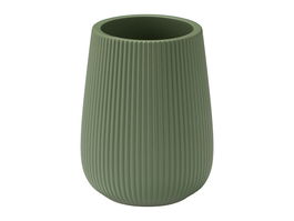 Berilo Portacepillos Rayas Abombado Verde 8x12x8 cm Plástico Poliresina (Set de 12)