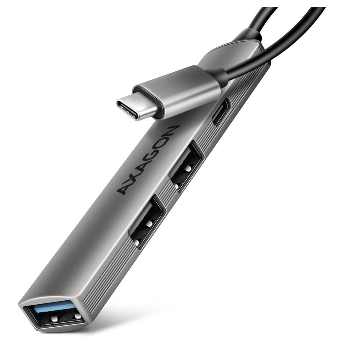 Axagon HUE-STC Hub USB con 4 puertos y carcasa de aluminio gris Axagon HUE-STC Hub USB con 4 puertos y carcasa de aluminio gris