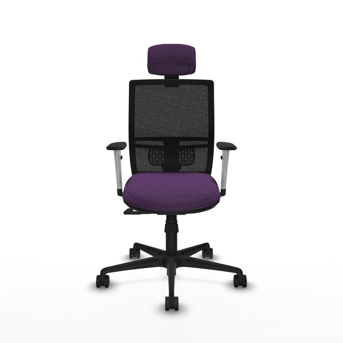 PIQUERAS Y CRESPO Silla de oficina Yunquera con mecanismo Sincro, Morado y Negro