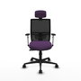 PIQUERAS Y CRESPO Silla de oficina Yunquera con mecanismo Sincro, Morado y Negro