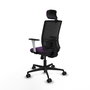 PIQUERAS Y CRESPO Silla de oficina Yunquera con mecanismo Sincro, Morado y Negro