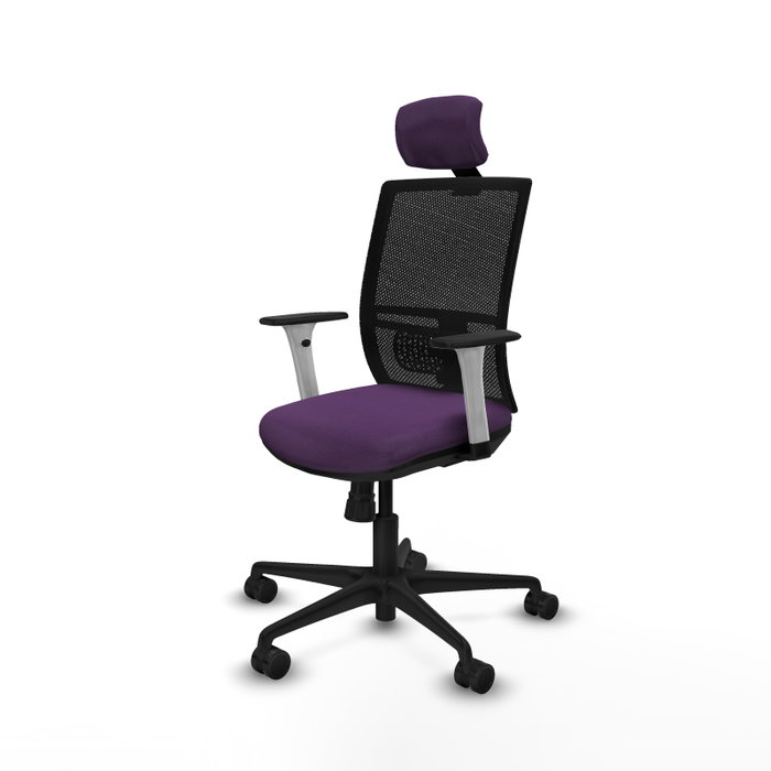 PIQUERAS Y CRESPO Silla de oficina Yunquera con mecanismo Sincro, Morado y Negro