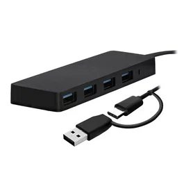 T'nb Hub 4 puertos USB 3.0 con cable de 60 cm - negro