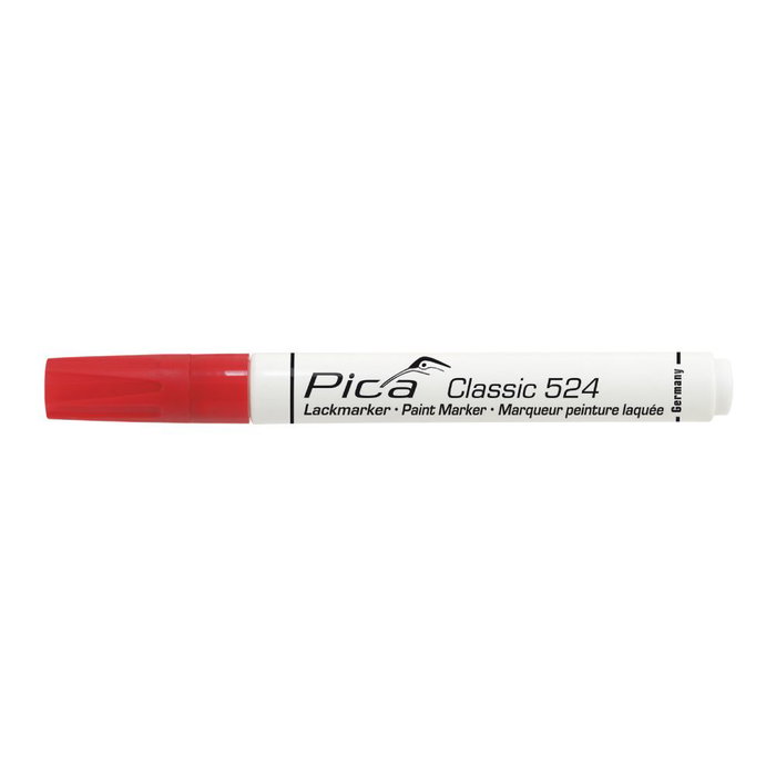Pica Marcador permanente classic rojo para marcaje permanente en casi todo tipo de superficies, altamente opaco y visible Pica Marcador permanente classic rojo para marcaje permanente en casi todo tipo de superficies, altamente opaco y visible