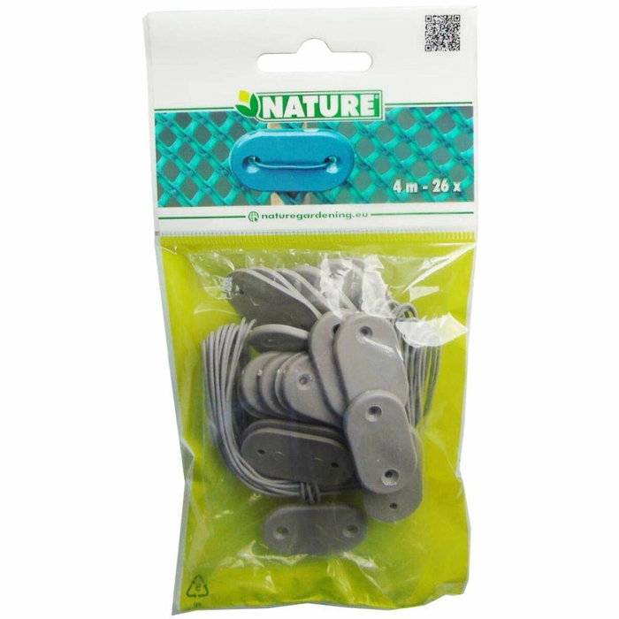 Nature Kit de fijación de vallas de jardín 27 piezas gris