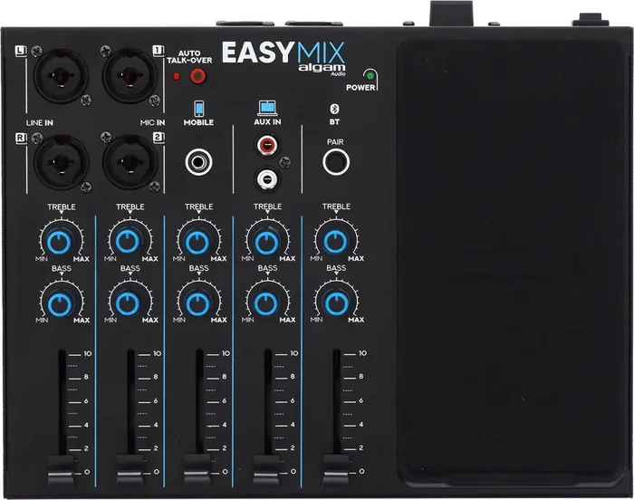 ALGAMAUDIO EASYMIX Mezclador de 5 canales con Bluetooth y Talkover ALGAMAUDIO EASYMIX Mezclador de 5 canales con Bluetooth y Talkover