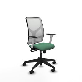 PIQUERAS Y CRESPO Silla de oficina Motilla con Mecanismo Sincro Verde Esmeralda y Blanco