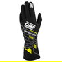 Omp OMPIB0-0777-B01-178-XS Guantes Deportivos Ignífugos FIA 8856-2018 Negro/Amarillo Fluo Talla XS