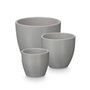 Ibergarden Set de 3 Macetas Abombadas Gris Mate