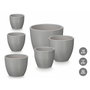 Ibergarden Set de 3 Macetas Abombadas Gris Mate