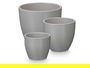Ibergarden Set 3 Macetas Abombada 14 cm, 17 cm, 22 cm Gris Mate