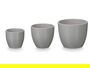 Ibergarden Set 3 Macetas Abombada 14 cm, 17 cm, 22 cm Gris Mate