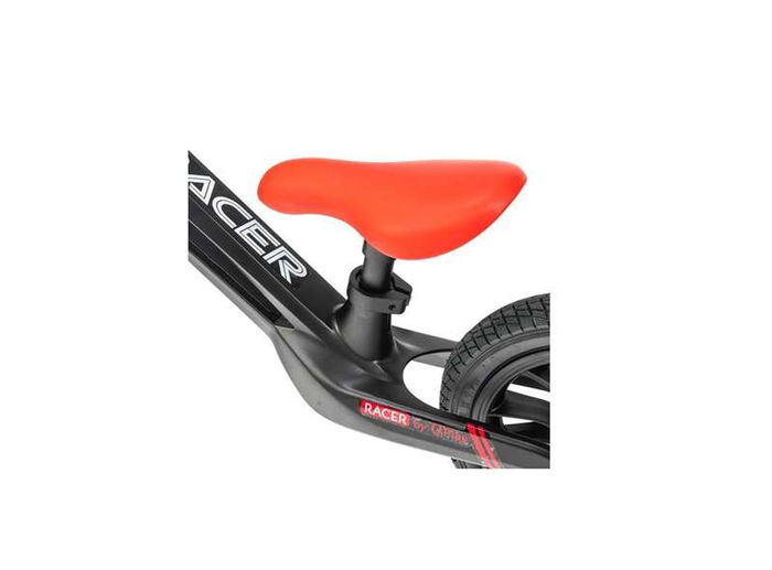 Ociotrends Bicicleta sin pedales Racer Bike Negro, Chasis de Magnesium, Ruedas de Aire 12", Asiento Rojo