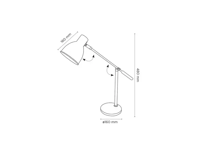 Q-Connect Lámpara de Escritorio Deneb Metálica con Detalles de Madera y Brazo Articulado de 2 Puntos, Interruptor, Color Negro